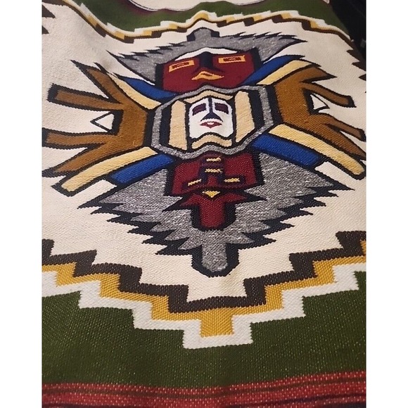 Vtg Native Indigenous Hand Woven Wool Rug / Wall Tapestry Southwestern Art Decor - Picture 3 of 8